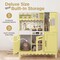 Best Choice Products Wooden Cottage Kids Pretend Play Kitchen with 11 Accessories, Espresso Machine